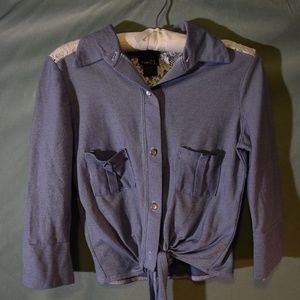 Rue21 denim button down crop top